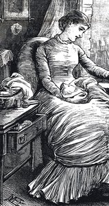 Vrouw die pauzeert van haar herstelwerk door Mary Ellen Edwards