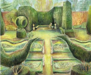 De lange tuin, Cliveden, vogels door Mary Kuper