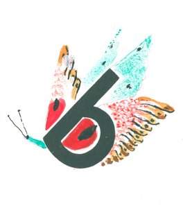 b is voor vlinder