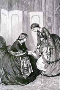 De koningin en haar kleine kleinzoon prins Wilhelm van Pruisen, c. 1880 door Mary L. Gow