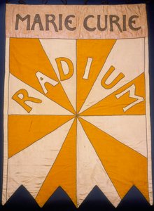 Marie Curie, Radium, banner, 1908