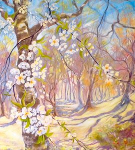 Grote bloesems in de lente door Mary Smith
