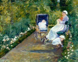 Kinderen in een tuin (de verpleegster)
