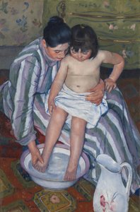Het bad van het kind door Mary Stevenson Cassatt