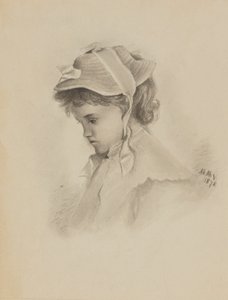 Zonder titel Hoofd van een kind dat naar beneden kijkt, 1878 door Mary Vaux Walcott