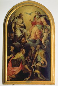 De Heilige Drie-eenheid met heiligen