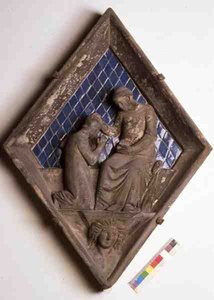 Boetedoening, reliëftegel van de Campanile