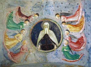 God de Vader omringd door engelen door Tommaso Masolino da Panicale