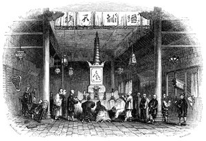 Boeddhistische tempel, China, 1847 door Mason