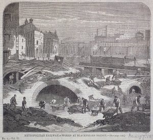 Blackfriars Bridge, Londen, 1863 door Mason Jackson