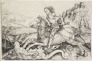 Sint Joris en de draak, ca. 1480-90 door Master A. G.