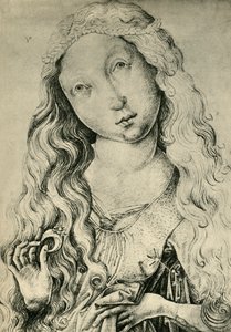 Portret van een vrouw met een ring, St. Catharina, 1450-1470, 1943 door Master ES