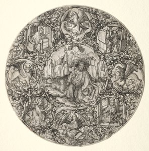 St. Johannes de Doper omringd door de evangelisten en vier kerkvaders van de Latijnse Kerk