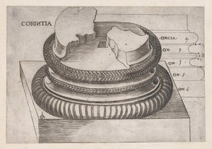 Speculum Romanae Magnificentiae: Korinthische basis van de Tempel van Mars Ultor, Rome