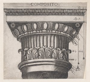 Speculum Romanae Magnificentiae: Ionisch kapiteel, ca. 1537 door Master GA