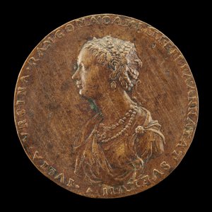 Guilia Orsini, 1537-1598, Vrouw van Baldossare Rangoni ca. 1554 [voorzijde], 1554 door Master IAC. URB.