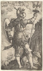 Mars uit De Goden die over de Planeet heersen, 1528 door Master I.B.