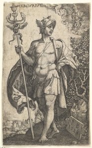 Mercurius uit De goden die over de planeten heersen, 1528 door Master I.B.