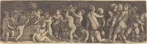 Kinderen die Druiven Oogsten door Master IB after Raphael