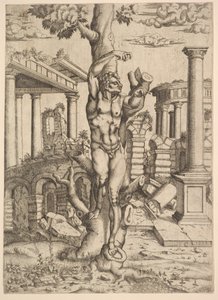Man Tegen een Boom, ca. 1543-44 door Master IQV