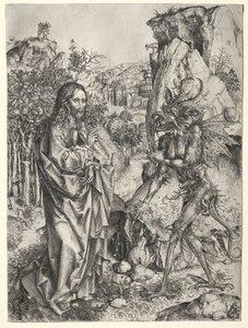 De Verzoeking van Christus, 1400s door Master L Cz
