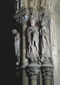 Detail van de Portico de la Gloria met St. Andreas door Master Mateo