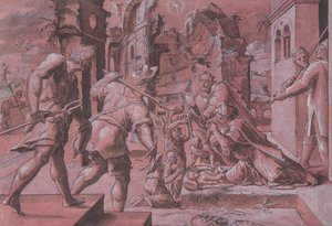 Aanbidding van de herders, 1540-1560 door Master Of The Liechtenstein Adoration