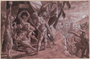 Soldaten ontdekken het lichaam van Holofernes