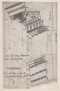 Speculum Romanae Magnificentiae: Entablement uit het Forum van Trajanus, Rome, 1537