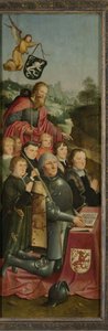 Herdenkingspaneel met acht mannenportretten door Master of Alkmaar