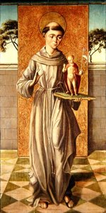 Sint Antonius van Padua met het Christuskind door Master of Astorga