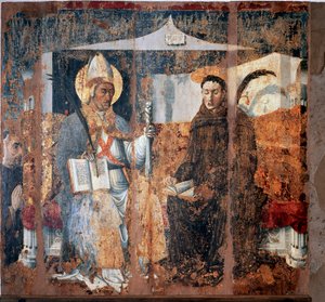 St Eleutherius van Tournai en St Placidus door Master of Cesio
