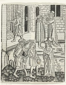 Christus geneest de blinde van Bethesda door Master of Delft (attributed to)