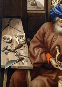 Annunciatie Drieluik (Merode Altaarstuk), ca. 1427-32 door Master of Flémalle
