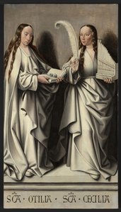 Heiligen Ottilia en Cecilia Paneel van het St. Anne Altaarstuk, ca. 1503-1506 door Master of Frankfurt