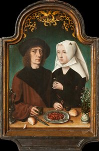 Zelfportret van de kunstenaar met zijn vrouw, 1496 door Master of Frankfurt