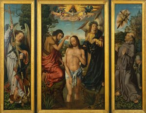 Drieluik van de doop van Christus door Master of Frankfurt