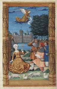 Aankondiging aan de herders, uit een getijdenboek, c.1485