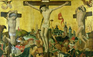 De Kruisiging, ca.1500 (detail) door Master of Hamburg