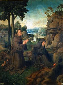 Franciscus van Assisi door Master of Hoogstraaten