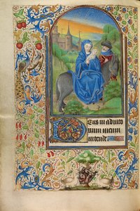 De vlucht naar Egypte door Master of Jacques of Luxembourg