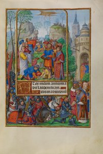 De Israëlieten die Manna uit de Hemel Verzamelen door Master of James IV of Scotland