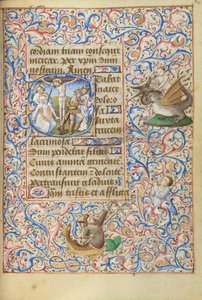 Beginletter S: De kruisiging met het hart van de Maagd doorboord door een zwaard door Master of Jean Rolin II (Hand B)