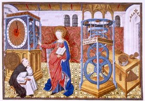 Wijsheid Sapience leert de auteur de voorschriften van matigheid, ca. 1455