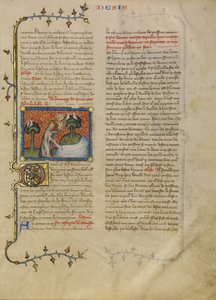 De schepping van vogels en vissen door Master of Jean de Mandeville