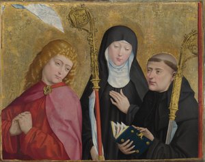 Heiligen Johannes de Evangelist, Scholastica en Benedictus Het Liesborn altaarstuk, ca. 1470-1480 door Master of Liesborn