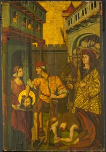 De onthoofding van Johannes de Doper door Master of Palanquinos
