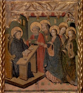 De Maagd Maria en Heiligen Petrus, Paulus, Johannes de Evangelist en Catharina van Alexandrië Verschijnen aan Sint Martinus