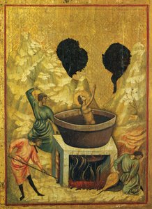 Sint Cecilia in een bad van kokend water (detail)
