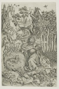 Sint Johannes de Doper in de wildernis door Master of Saint John the Baptist